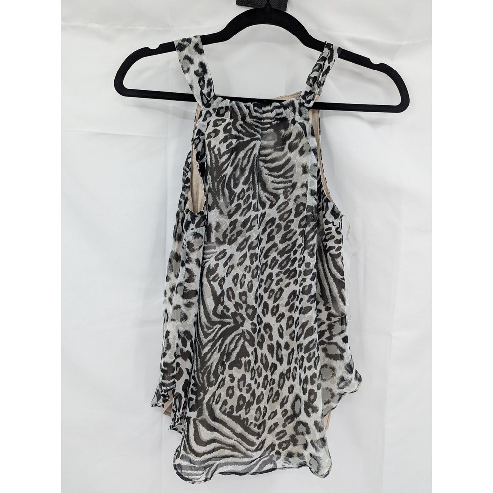 Altard State Women's S Black White Gray Animal Print Halter Blouse Top Mobwife